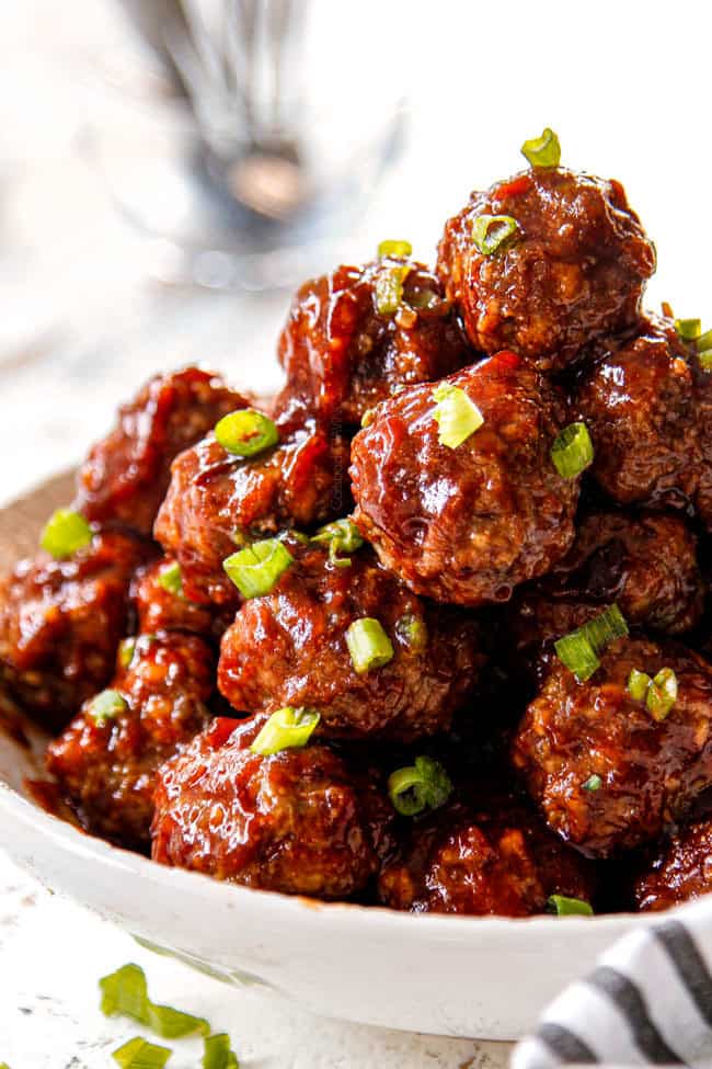 a plate of crockpot cranberry meatballs