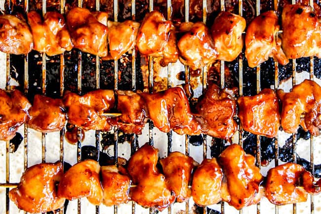 showing how to make yakitori by basting with sauce and then baking