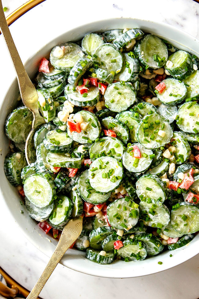 Creamy Cucumber Salad - Carlsbad Cravings