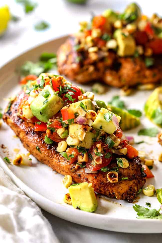 Fiesta Lime Chicken with Avocado Salsa - Carlsbad Cravings