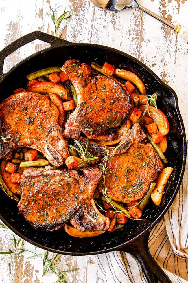 One Pan Pork Chops With Apples And Veggies Video Tips And Tricks