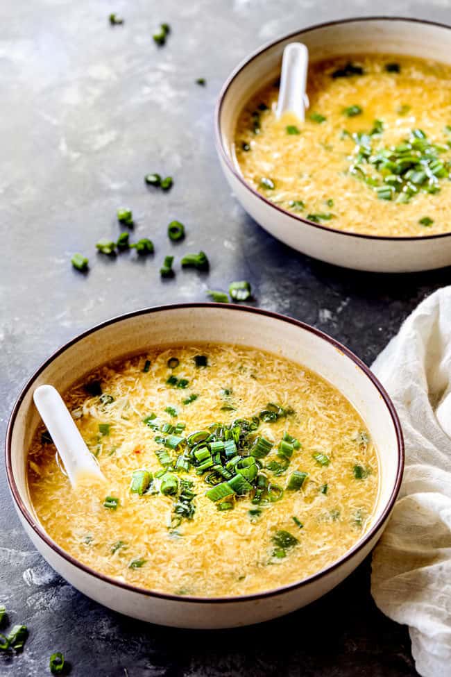 two bowls of the best Egg Drop Soup recipe