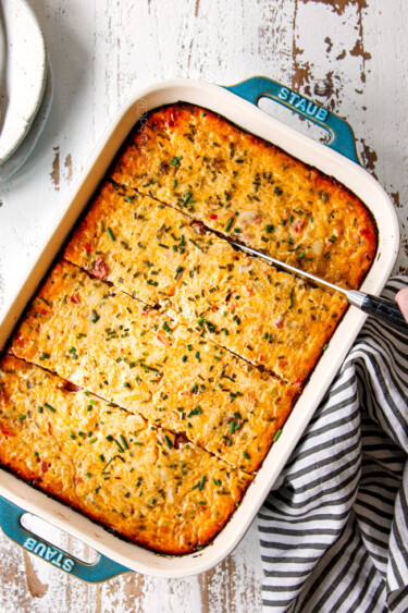 Sausage Breakfast Casserole with Hash Browns (Make ahead instructions)