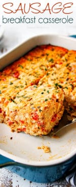 Sausage Breakfast Casserole with Hash Browns (Make ahead instructions)