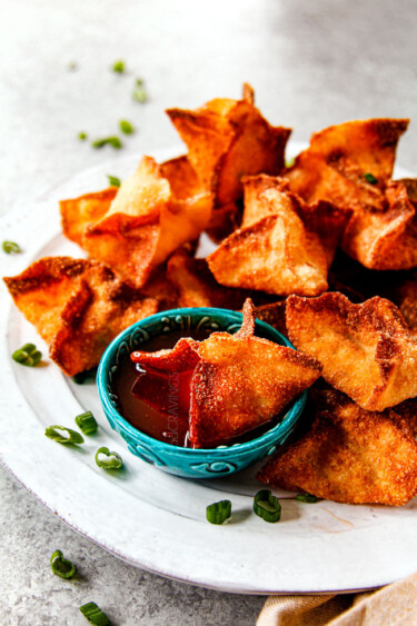 Crab Rangoon with Sweet and Sour Sauce (Baked, Fried, or Air Fried)