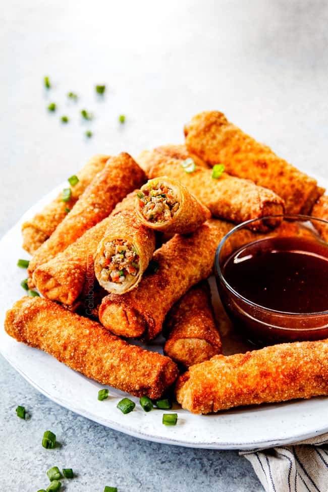 Vegetable Egg Rolls with Roasted Pineapple Habanero Sauce