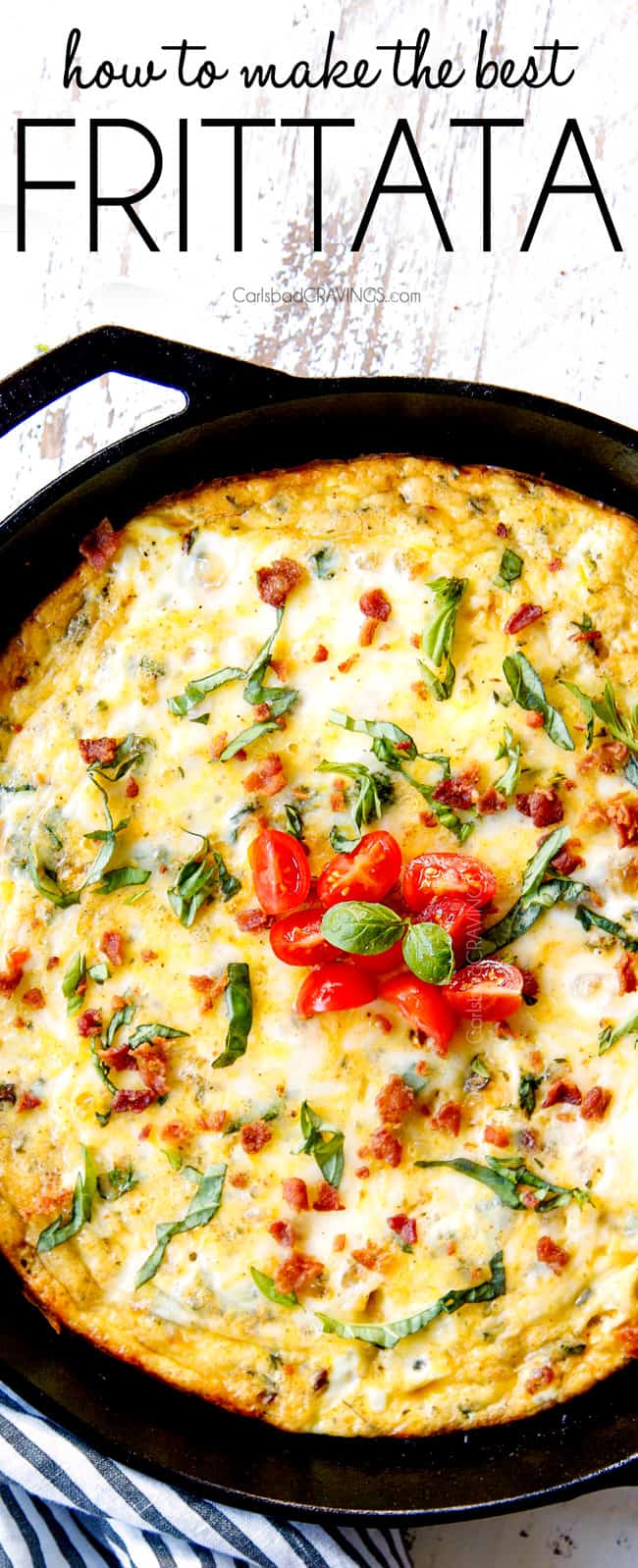 top view of egg frittata recipe baked in the oven