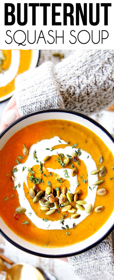 Butternut Squash Soup + VIDEO (TONS of flavor! Healthy, make ahead ...
