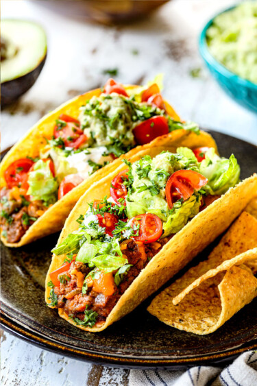 BEST Ground Beef Tacos (variations, make ahead, freezer intructions)