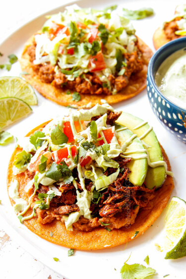 BEST Tostada Recipe (Make ahead & freezer instructions)