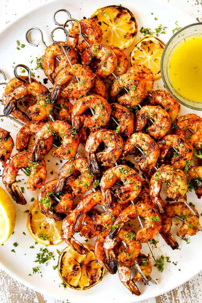 Grilled Shrimp with Lemon Parsley Butter + Video (STOVE & OVEN DIRECTIONS)