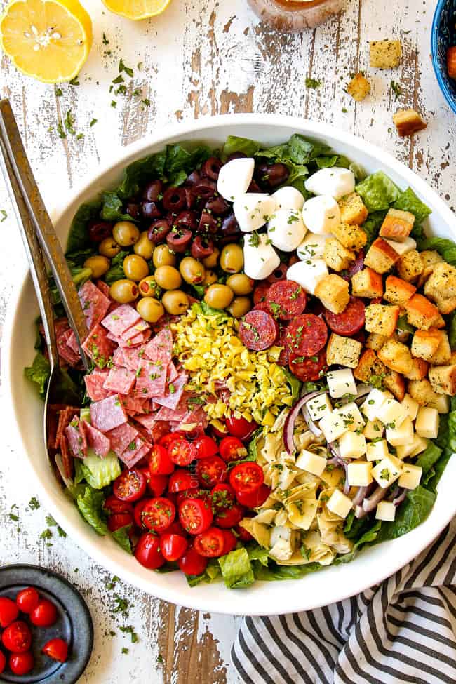 Antipasto Salad with the BEST dressing! + VIDEO (How to make ahead)