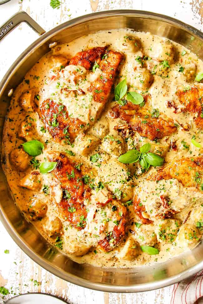 One Pan Tuscan Chicken and Potato Skillet Recipe + VIDEO