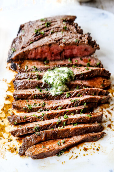 London Broil Recipe with Herb Butter - Carlsbad Cravings