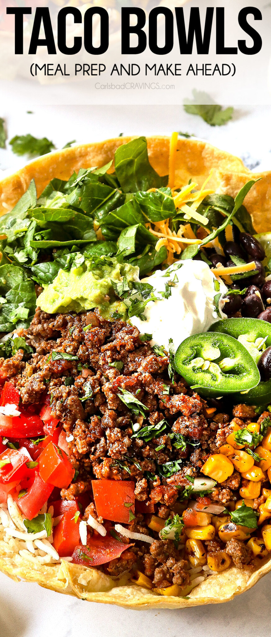 Taco Bowls (plus optional TACO BOWL SHELLS! + Meal Prep)