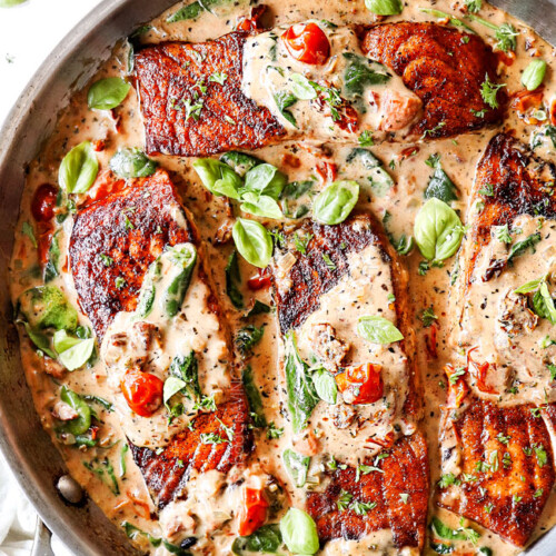 Creamy Tuscan Salmon - Carlsbad Cravings