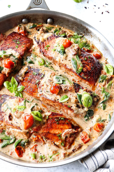 Creamy Tuscan Salmon - Carlsbad Cravings