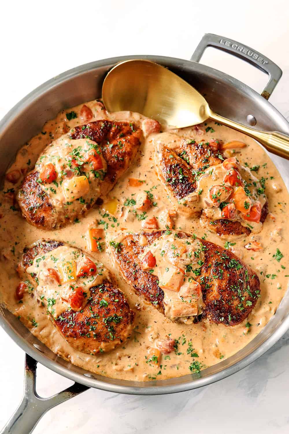 Cajun Chicken In Creamy Bell Pepper Parmesan Sauce VIDEO 