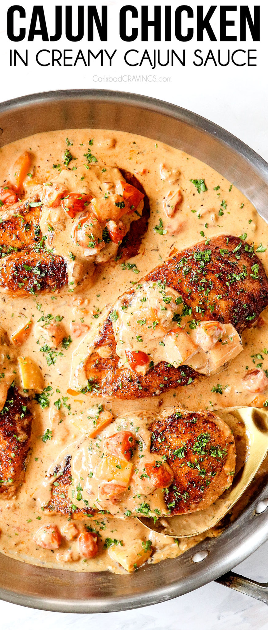 Cajun Chicken in Creamy Bell Pepper Parmesan Sauce + VIDEO!