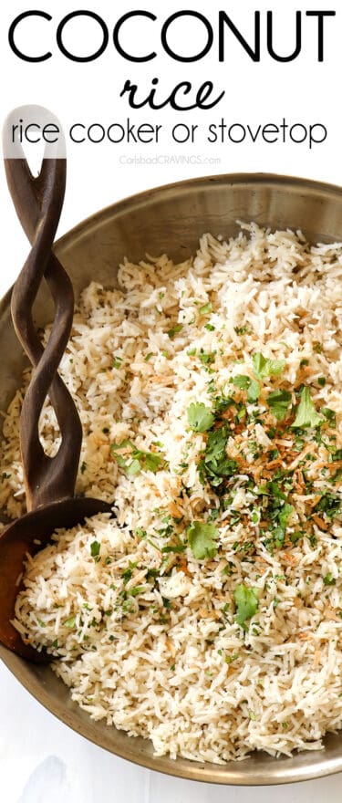 Coconut Rice (Stovetop OR Rice Cooker) + How to Freeze