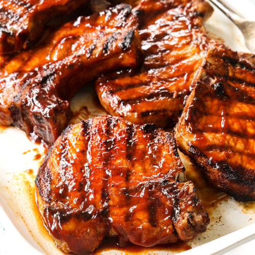 Grilled Pork Chops with BEST Spice Rub and BBQ Sauce!