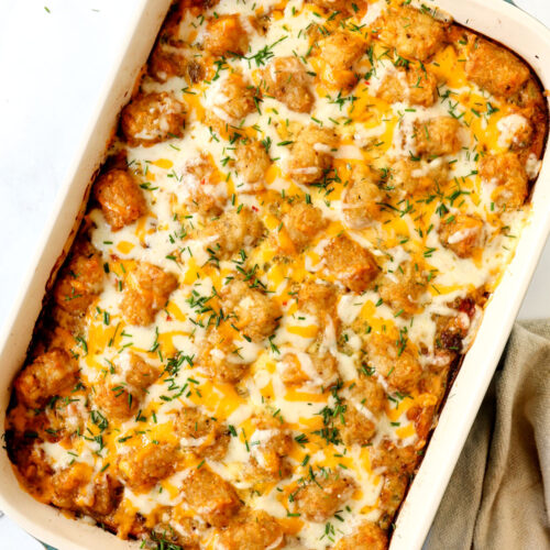 Breakfast Casserole with Tater Tots - Carlsbad Cravings