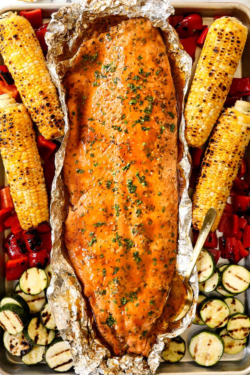 Honey Mustard Grilled Salmon in Foil