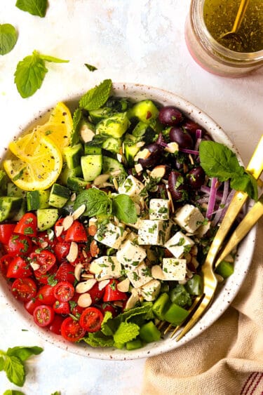 Greek Salad with the BEST Greek Dressing!