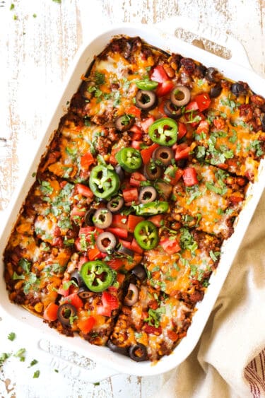 Beef Enchilada Casserole Recipe (+ Video, Make Ahead Tips) - Carlsbad ...