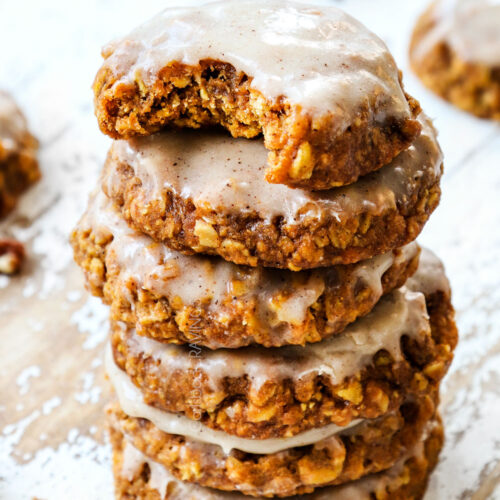 Pumpkin Oatmeal Cookies with Spiced Cream Cheese Icing (+ VIDEO!)