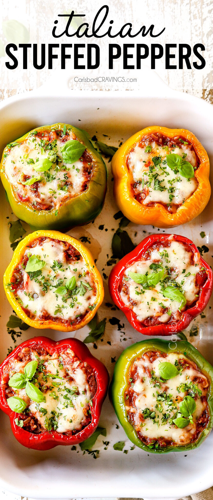 Italian Stuffed Peppers + Video (Make Ahead and Freezer Directions)