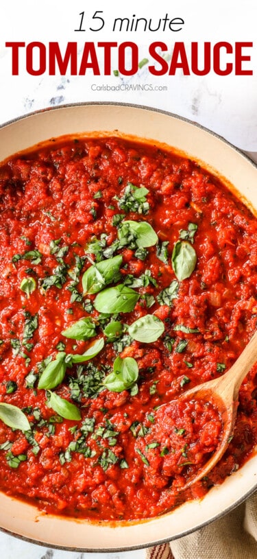 15 Minute Easy Tomato Sauce + VIDEO (How to Freeze!)