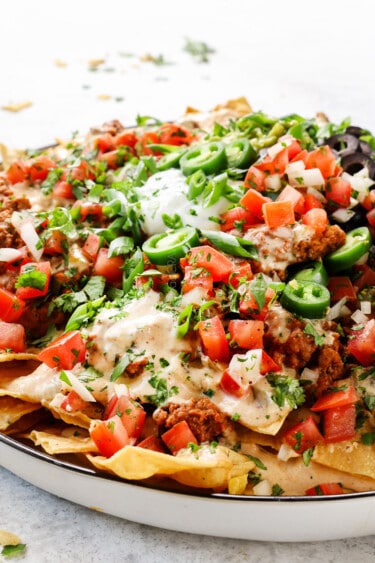 Loaded Ground Beef Nachos - Carlsbad Cravings