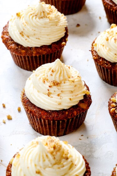 Carrot Cake Cupcakes with Cream Cheese Frosting