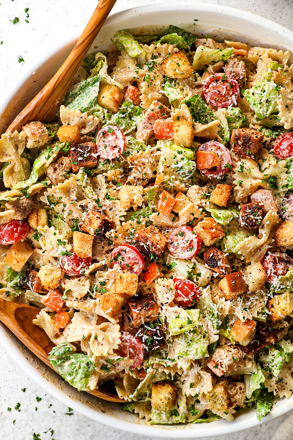 Chicken Caesar Pasta Salad - Carlsbad Cravings