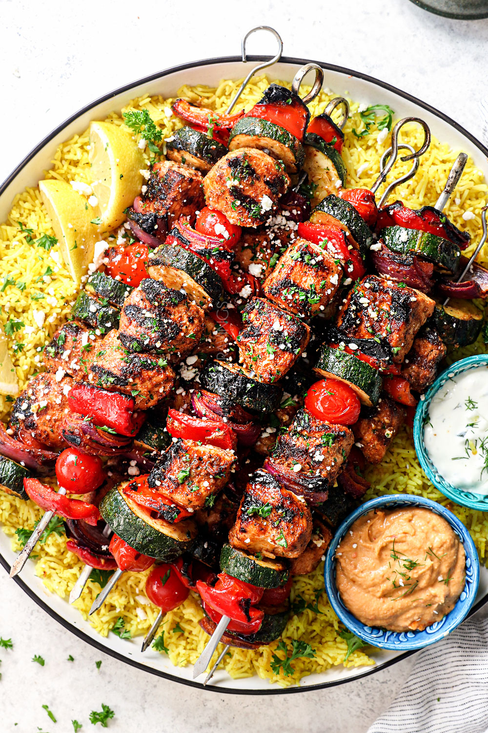 Easy Greek grilled chicken skewers - Simply Delicious