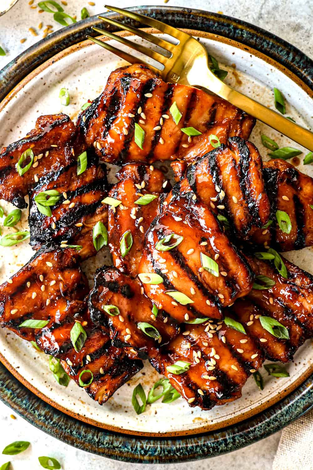 Grilled Chicken Thighs with Honey Sesame Glaze