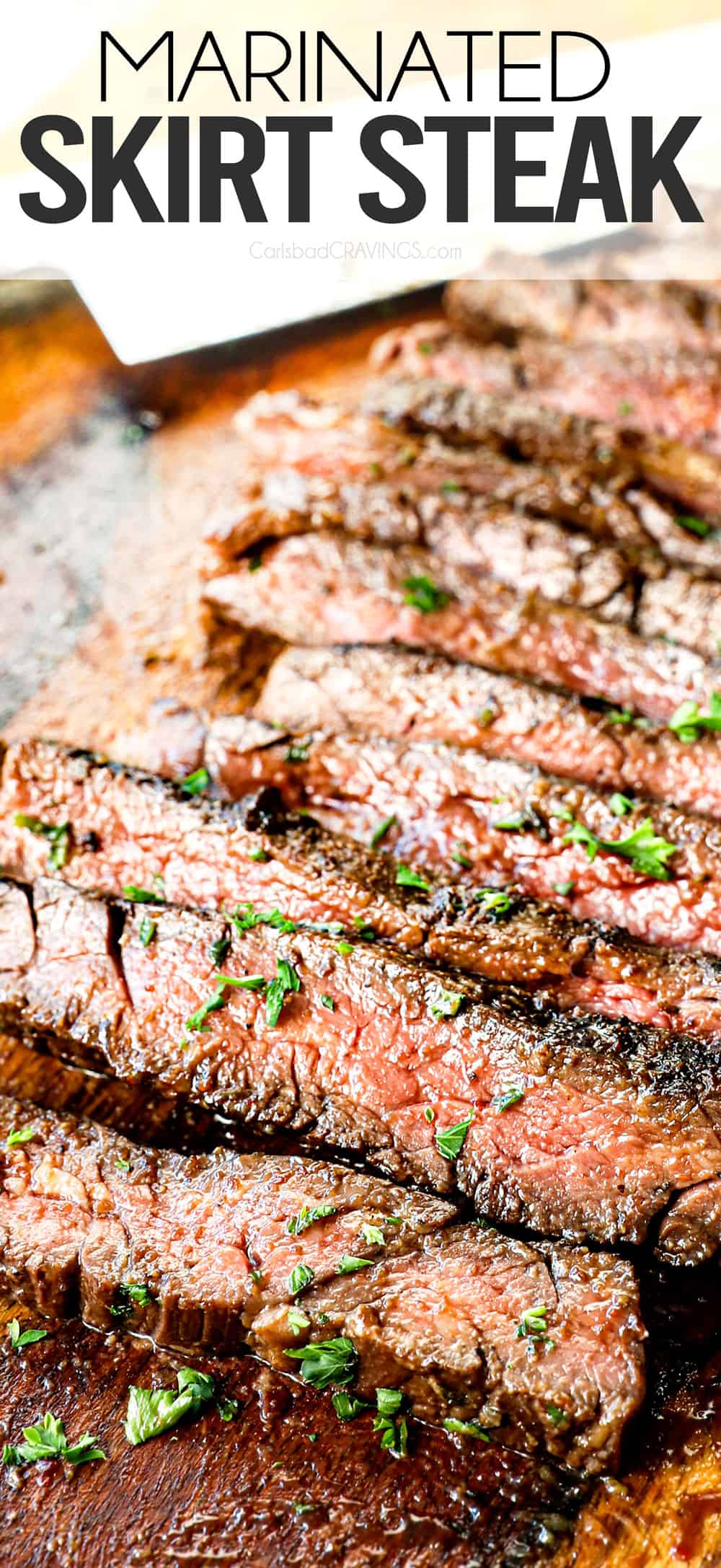 how to cook skirt steak by marinating, cooking at high heat then slicing against the grain