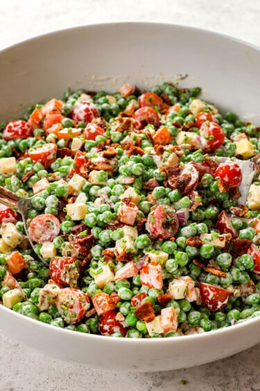 Pea Salad with Lemon Parmesan Dressing