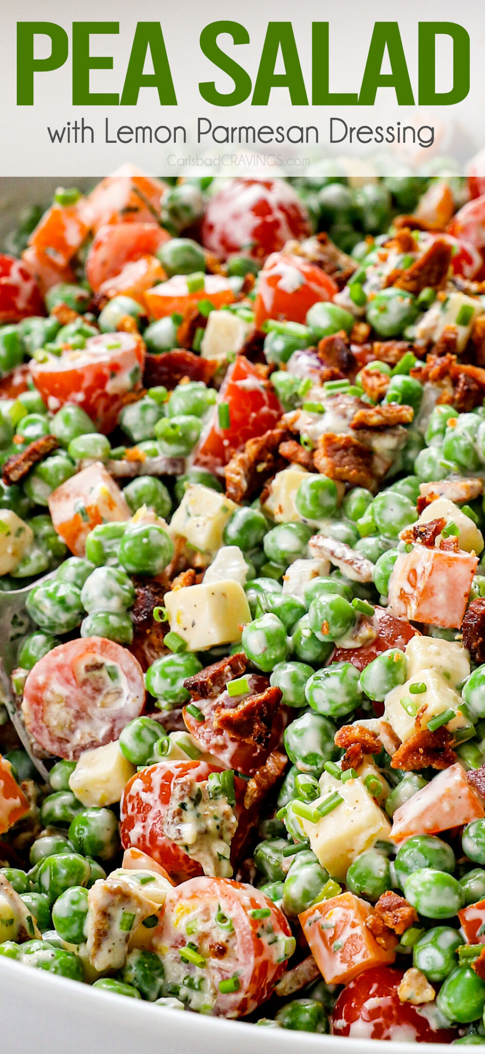 Pea Salad With Lemon Parmesan Dressing