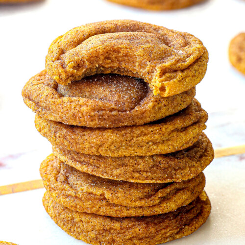 Soft, Thick, Chewy Pumpkin Snickerdoodle Cookies (NOT CAKEY!)