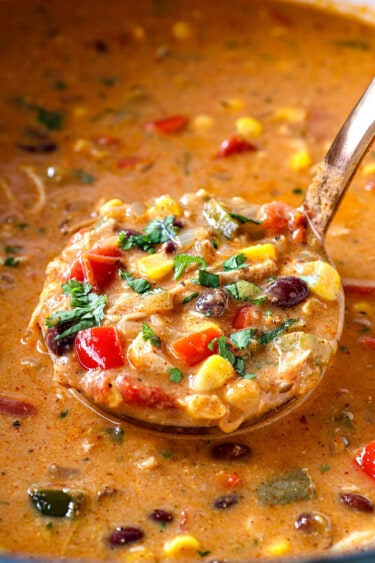 Creamy Chicken Tortilla Soup with the BEST broth!!!