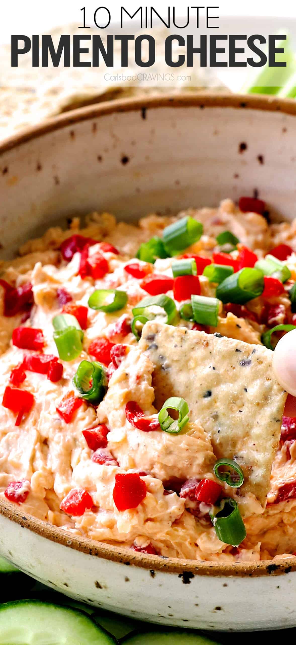 up close of pimento cheese recipe showing how rich and creamy it is