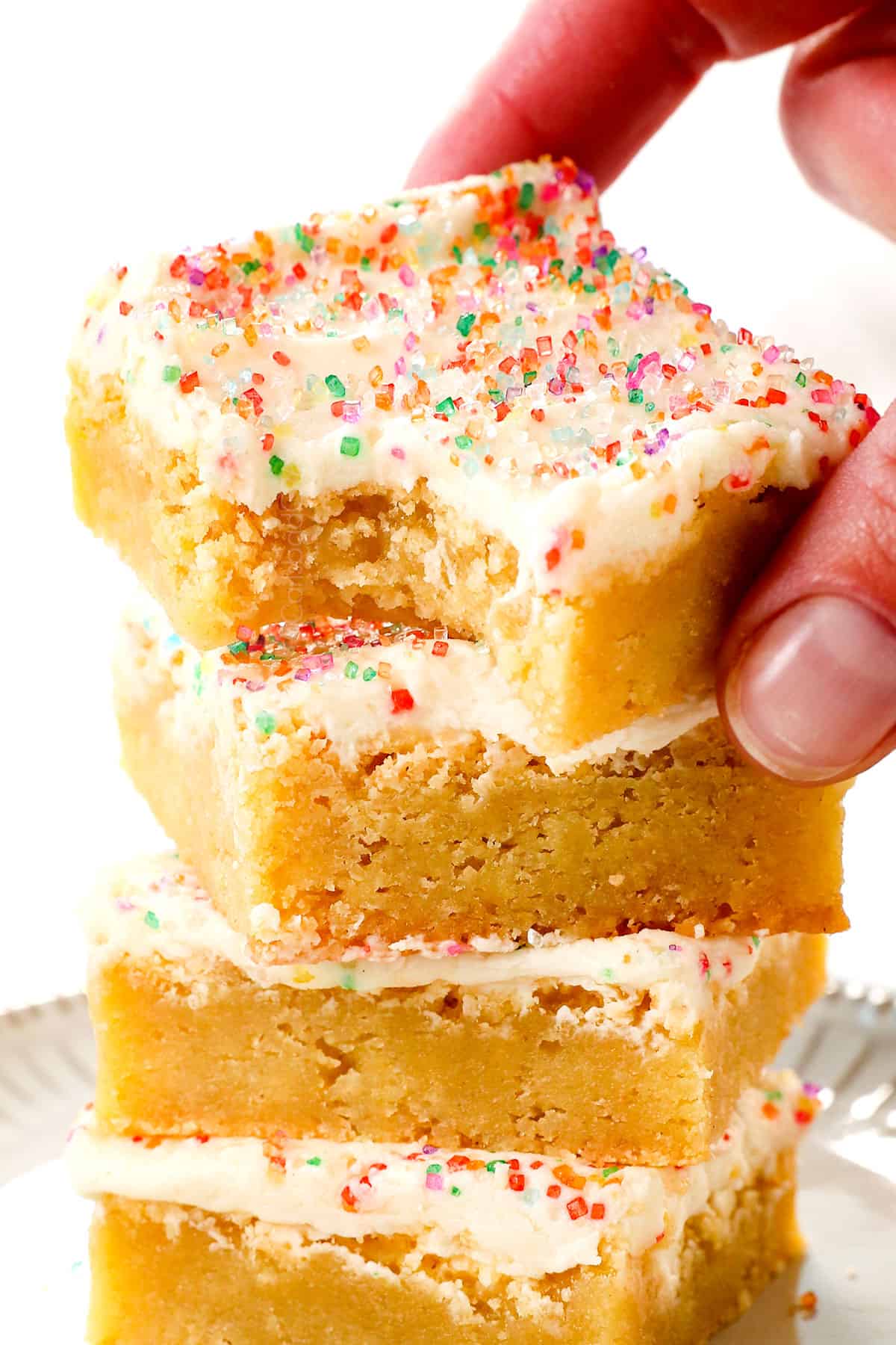 CHEWIEST Sugar Cookie Bars with the BEST FROSTING!