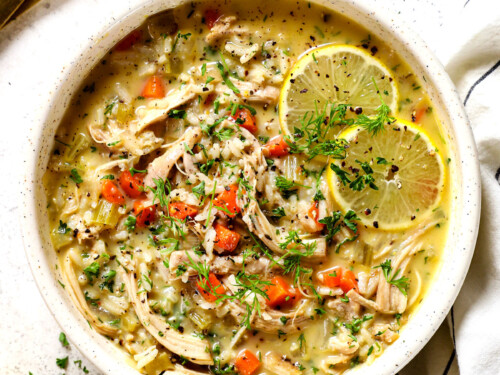 Greek Lemon Chicken Soup Recipe (Video) - A Spicy Perspective