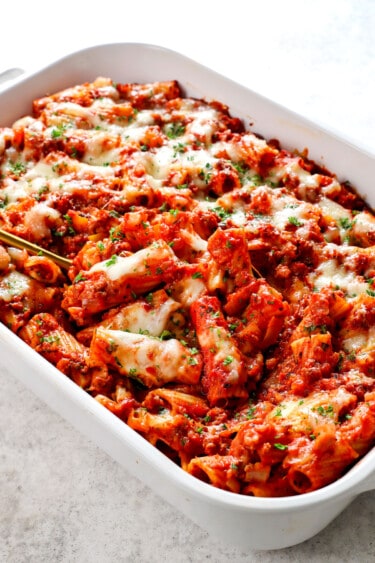 Baked Rigatoni in Pink Sauce (Make Ahead & Freezer Friendly)