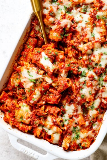 Baked Rigatoni in Pink Sauce (Make Ahead & Freezer Friendly)