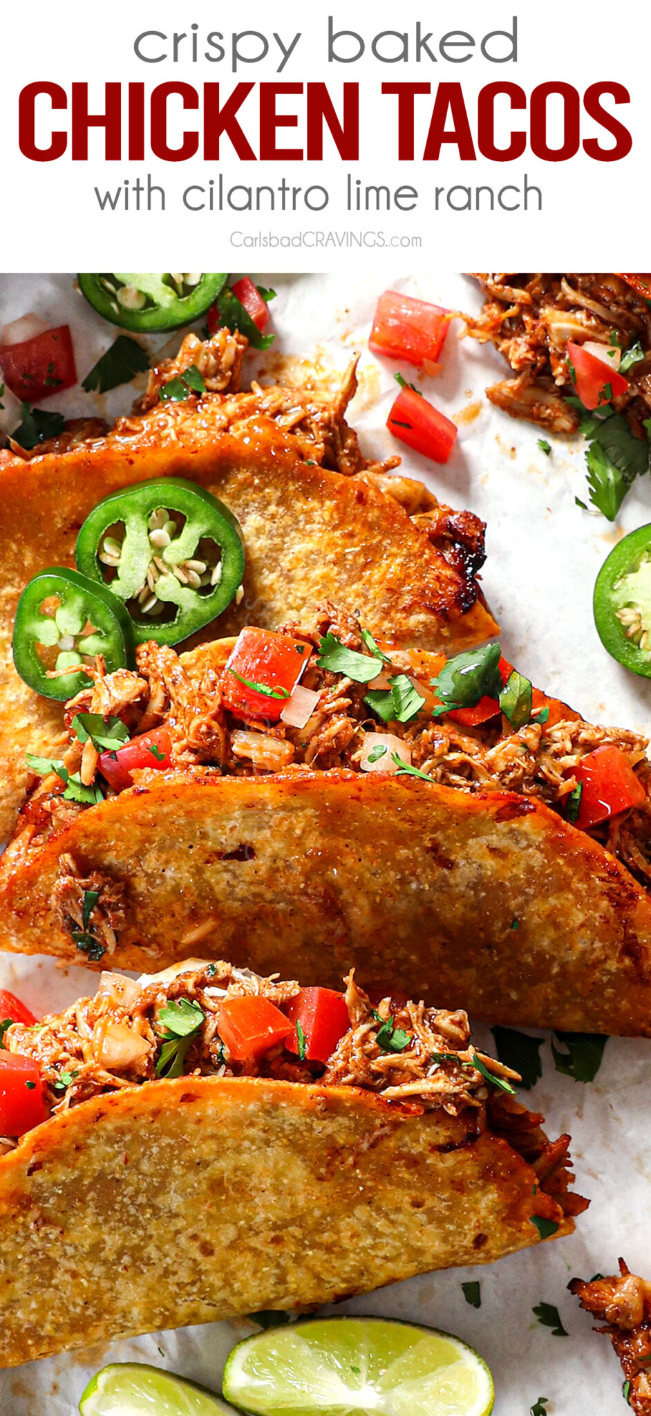 Crispy Baked Chicken Tacos Recipe - Carlsbad Cravings