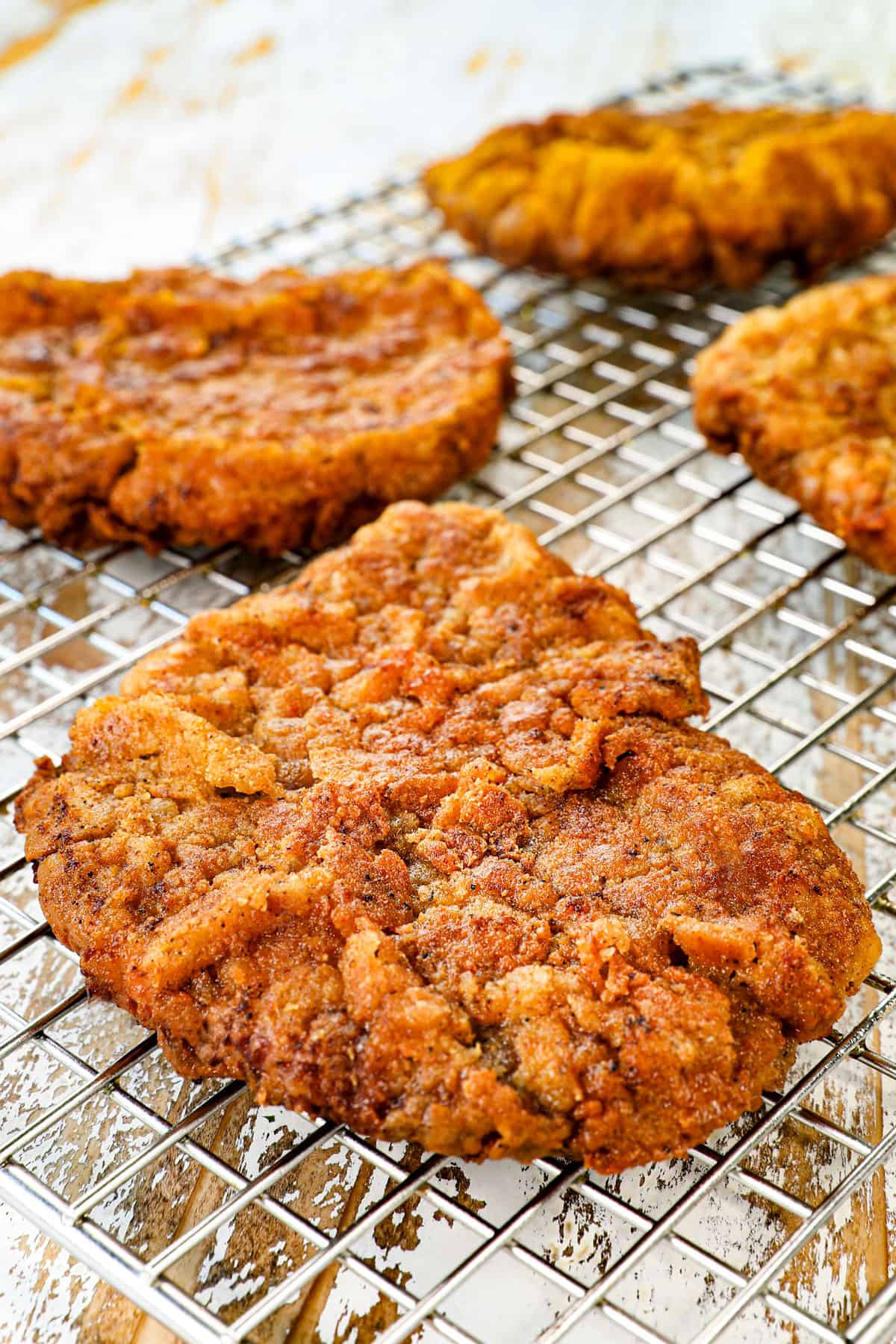 how to make chicken fried steak by draining the steak on a wire rack