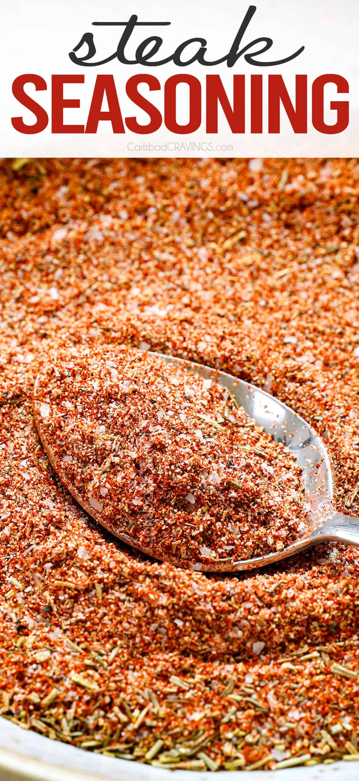 showing how to make steak rub recipe by whisking all of the seasonings together in a bowl